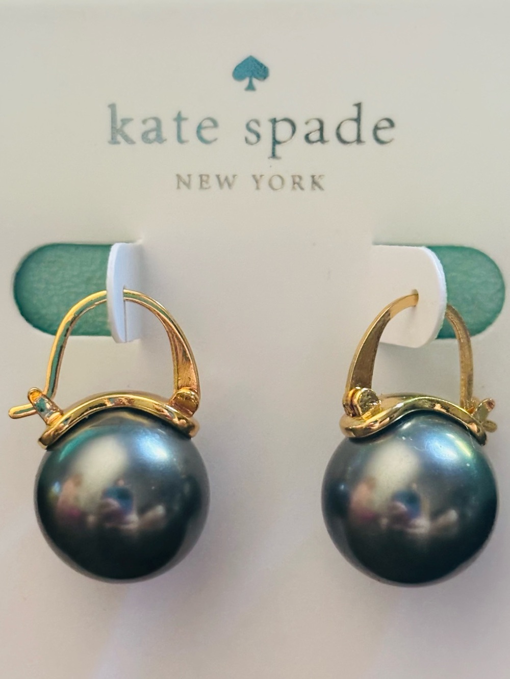 Kate Spade New York ♠️ Gunmetal Pearl Drop Earrings